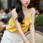 Chân dung đầy ấn tượng của cô gái châu Á phong cách thanh lịch trong quán cafe sang trọng