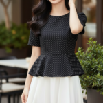 Vẽ chân dung nữ thanh lịch với gu thời trang hiện đại và không gian sang trọng.