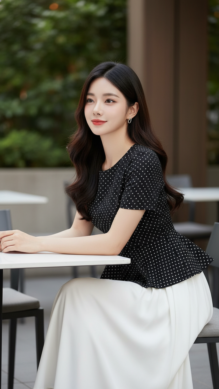 Chân dung thanh lịch của cô gái trẻ với phong cách thời trang nổi bật và cuốn hút