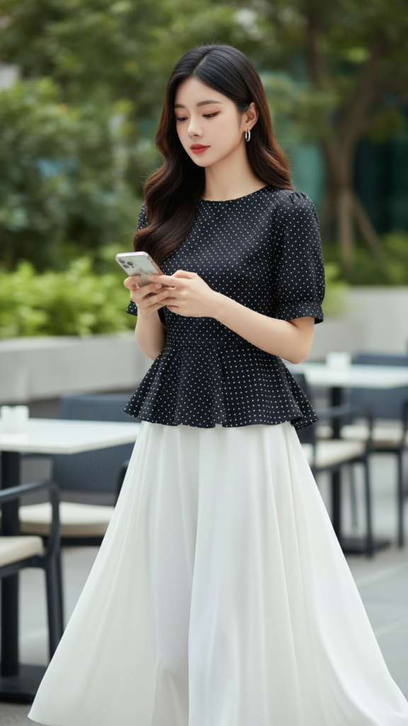 Vẽ chân dung chân thực của cô gái trẻ phong cách hiện đại và thanh lịch