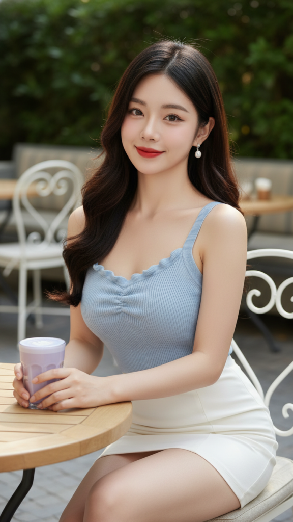 Chân dung thực tế của cô gái trẻ đẹp tại quán cafe sang trọng