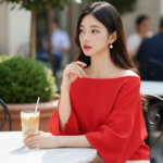 Chân dung hiện thực của cô gái trẻ thanh lịch và tự tin giữa không gian sang trọng