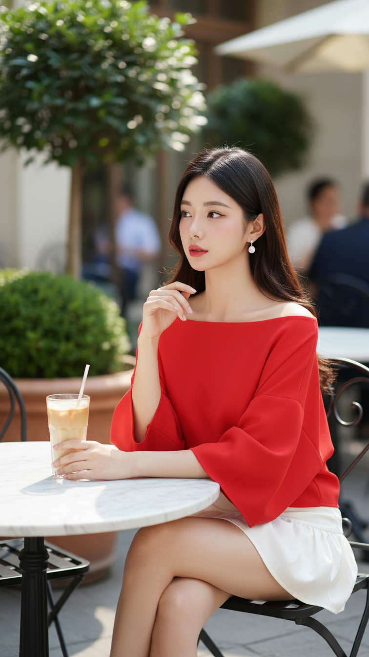 Chân dung hiện thực của cô gái trẻ thanh lịch và tự tin giữa không gian sang trọng