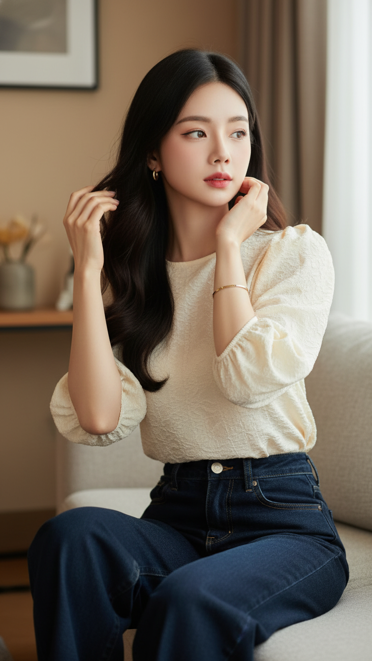 Chân dung trẻ trung và tự tin của cô gái Á Đông trong không gian hiện đại