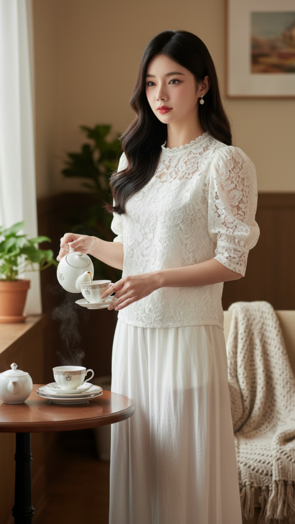 Chân dung cô gái trẻ thanh lịch trong không gian ấm cúng tại homestay