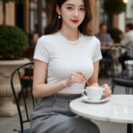 Chân dung nữ thanh niên hiện đại tại quán cafe sang trọng