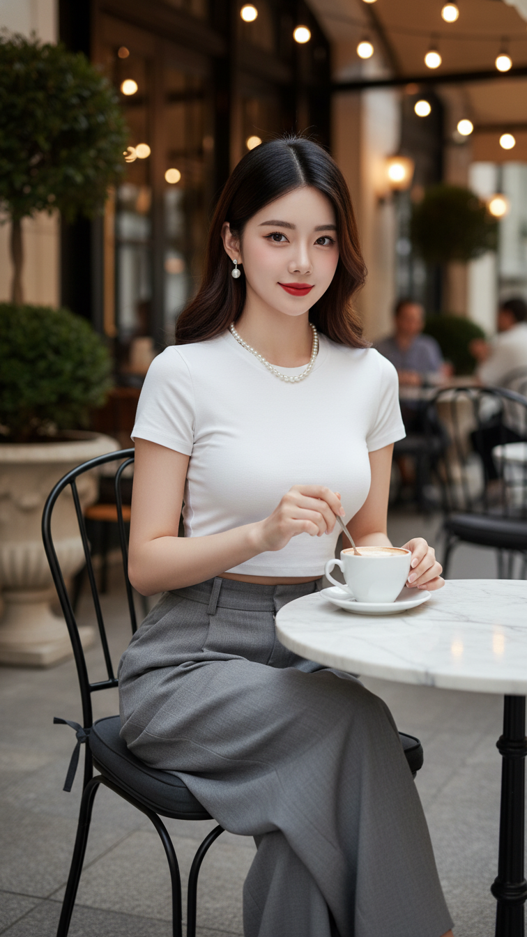 Chân dung nữ thanh niên hiện đại tại quán cafe sang trọng