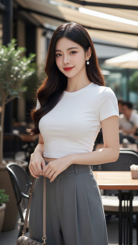 Chân dung hiện đại của cô gái trẻ tự tin trong không gian sang trọng