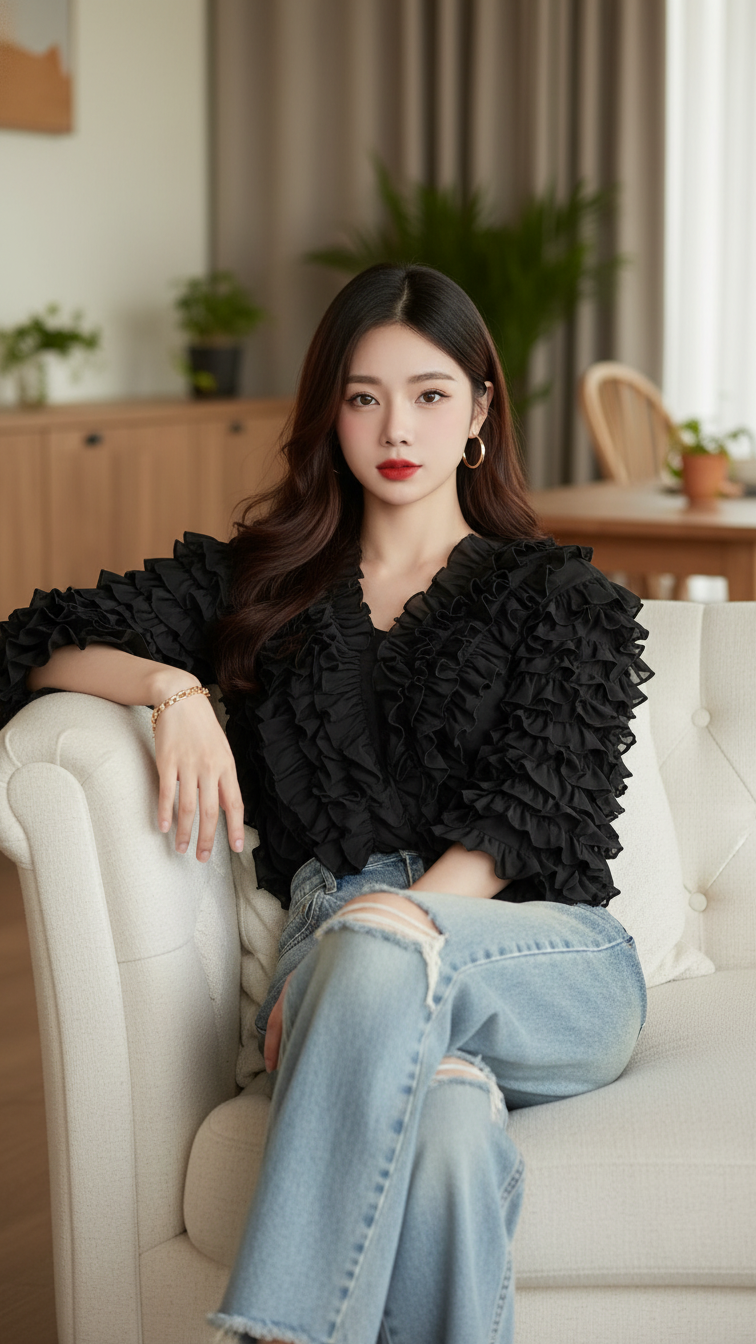 Một bức chân dung ấn tượng về cô gái Á Đông tự tin táo bạo tại homestay.