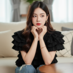 Chân dung cô gái trẻ tự tin trong không gian ấm cúng và phong cách hiện đại