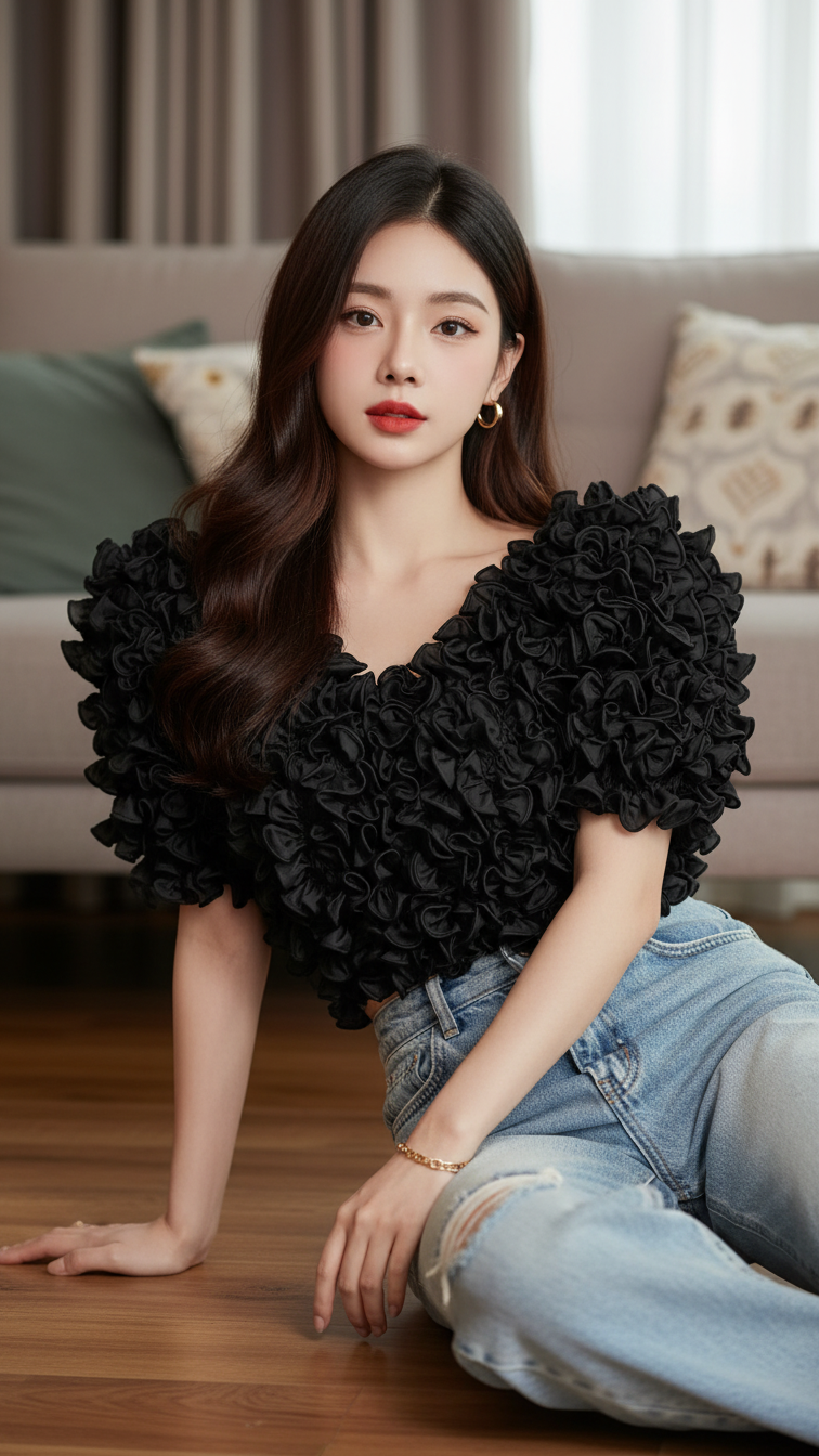 Chân dung cô gái trẻ phong cách thanh lịch trong không gian ấm cúng tại Homestay