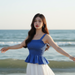 Chân dung cô gái trẻ bên biển với vẻ đẹp tự nhiên và đầy tự tin
