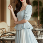 Tạo chân dung thực tế của một cô gái trẻ với phong cách thời trang thanh lịch và tự tin.