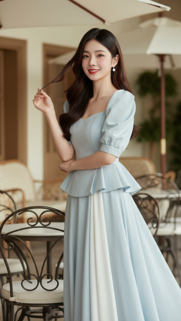 Tạo chân dung thực tế của một cô gái trẻ với phong cách thời trang thanh lịch và tự tin.