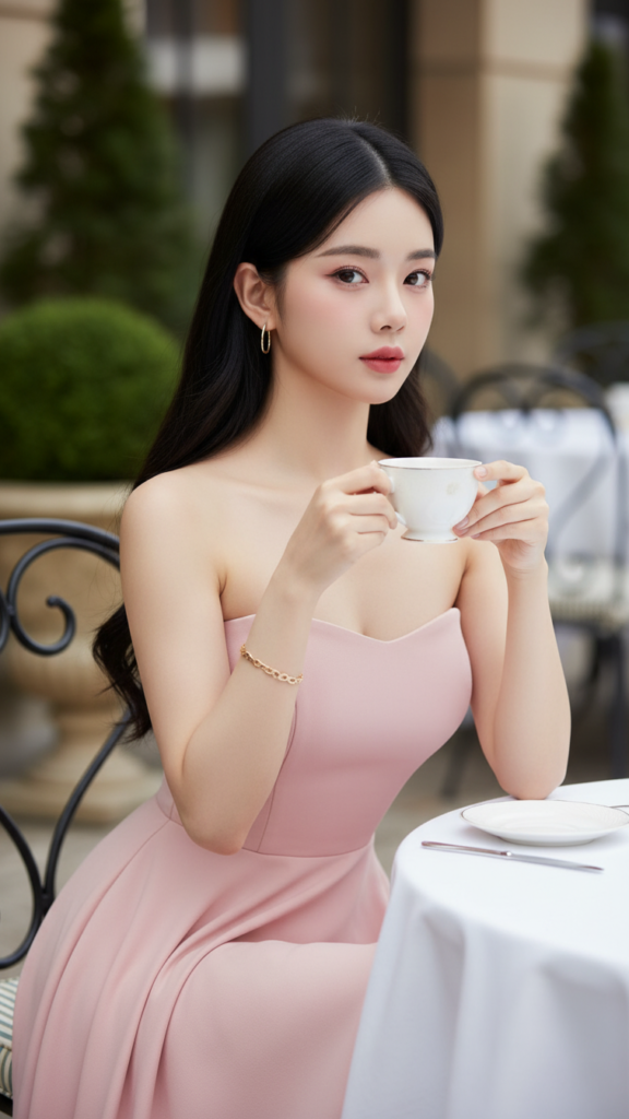 Chân dung đẹp của cô gái trẻ trong không gian quán cà phê sang trọng