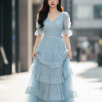 Chân dung cô gái trẻ tự tin giữa phố thị sang trọng và hiện đại