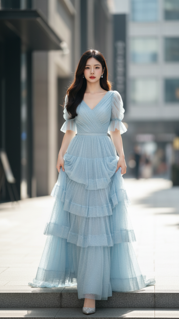 Chân dung cô gái trẻ tự tin giữa phố thị sang trọng và hiện đại