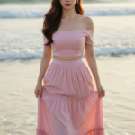 Chân Dung Thực Tế Của Cô Gái Trẻ Á Đông Bên Biển Tuyệt Đẹp