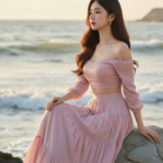 Chân dung cô gái trẻ giữa biển xanh với phong cách tự nhiên và cuốn hút