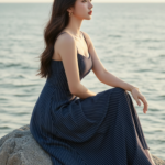 Chân dung cô gái trẻ bên bờ biển đầy quyến rũ và phong cách thời trang tinh tế