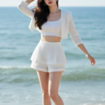 Chân dung cô gái trẻ tự tin giữa biển cả thanh bình và trang phục thời thượng