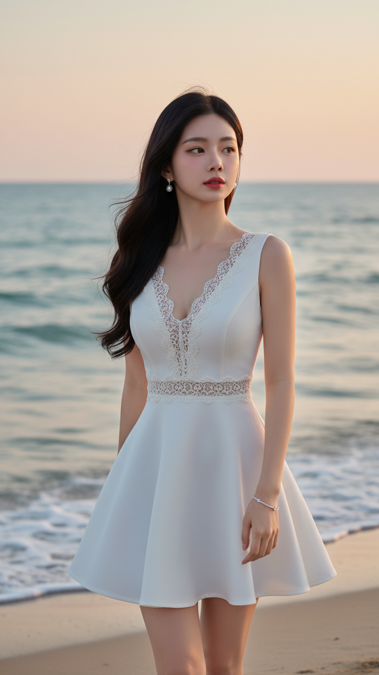 Chân dung cô gái Á Đông tinh tế giữa biển khơi tuyệt đẹp