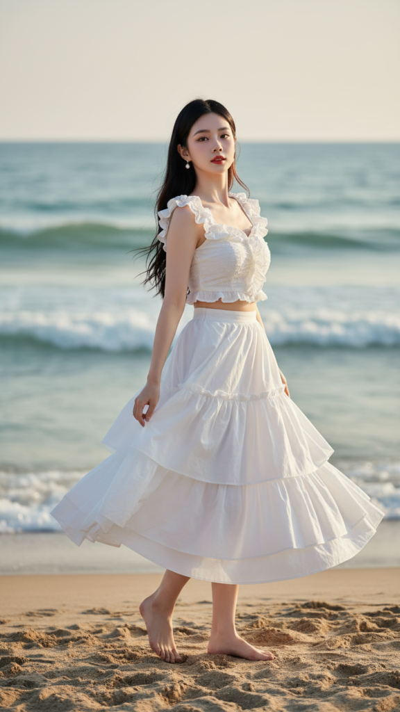 Chân dung quý cô thanh lịch bên biển với phong cách thời trang nổi bật