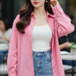 Chân dung thanh lịch của cô gái trẻ giữa không gian quán cafe sang trọng