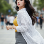 Chân dung cô gái trẻ với phong cách thanh lịch trên phố hiện đại