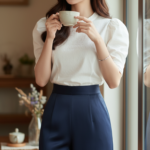 Chân dung cô gái trẻ thanh lịch giữa không gian ấm cúng và thời trang vintage