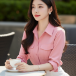 Chân dung lãng mạn của cô gái trẻ thanh lịch tại quán cafe sang trọng