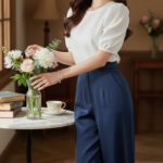 Chân dung thanh lịch của cô gái trẻ với phong cách vintage hiện đại