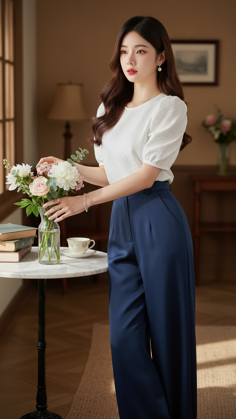 Chân dung thanh lịch của cô gái trẻ với phong cách vintage hiện đại