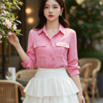 Chân dung cô gái trẻ tự tin trong không gian quán cafe sang trọng