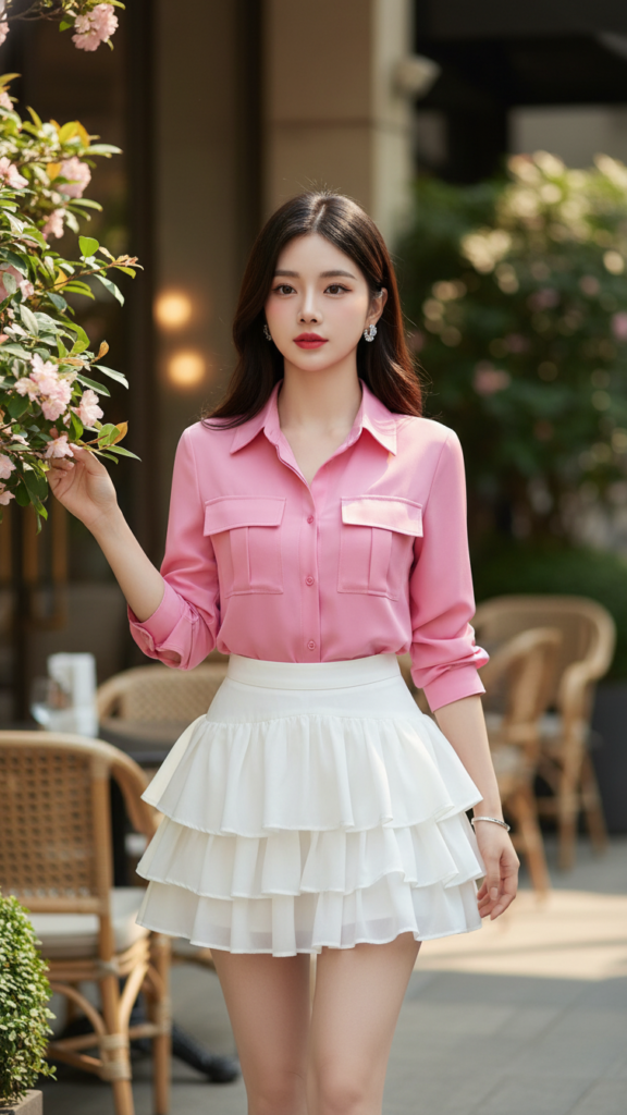 Chân dung cô gái trẻ tự tin trong không gian quán cafe sang trọng