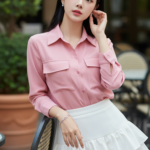 Tạo chân dung thực tế của cô gái trẻ thanh lịch và tự tin trong không gian sang trọng