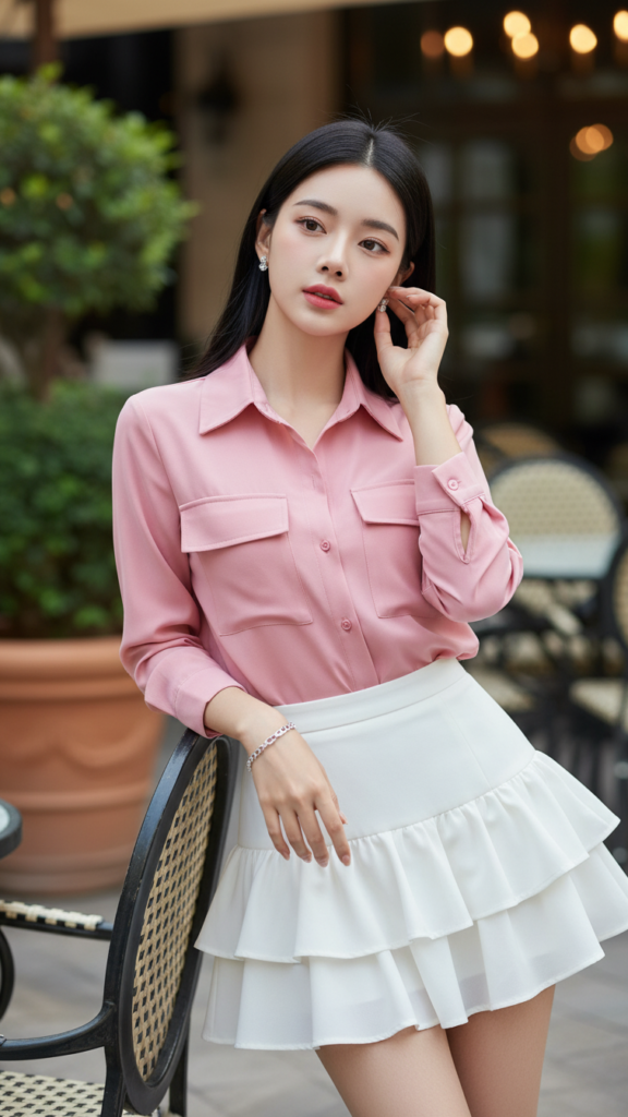 Tạo chân dung thực tế của cô gái trẻ thanh lịch và tự tin trong không gian sang trọng