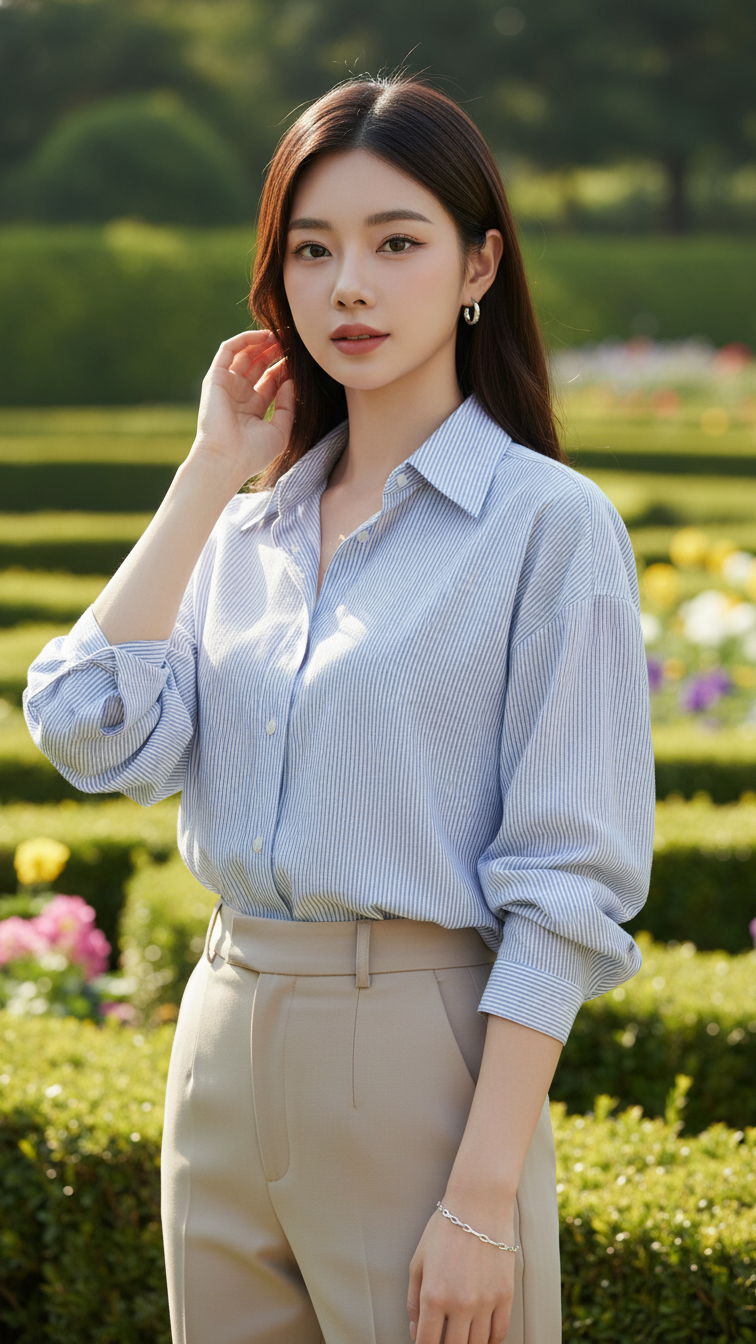 Chân dung thanh lịch của cô gái trẻ trong không gian thiên nhiên tuyệt đẹp