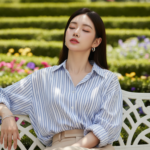 Chân dung hiện thực của cô gái trẻ trong không gian tự nhiên đầy sắc màu