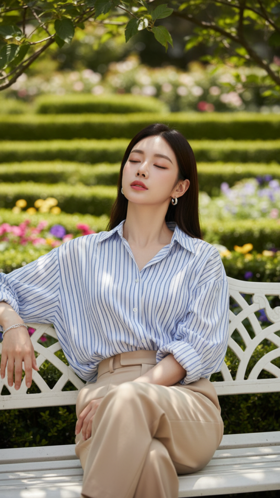 Chân dung hiện thực của cô gái trẻ trong không gian tự nhiên đầy sắc màu