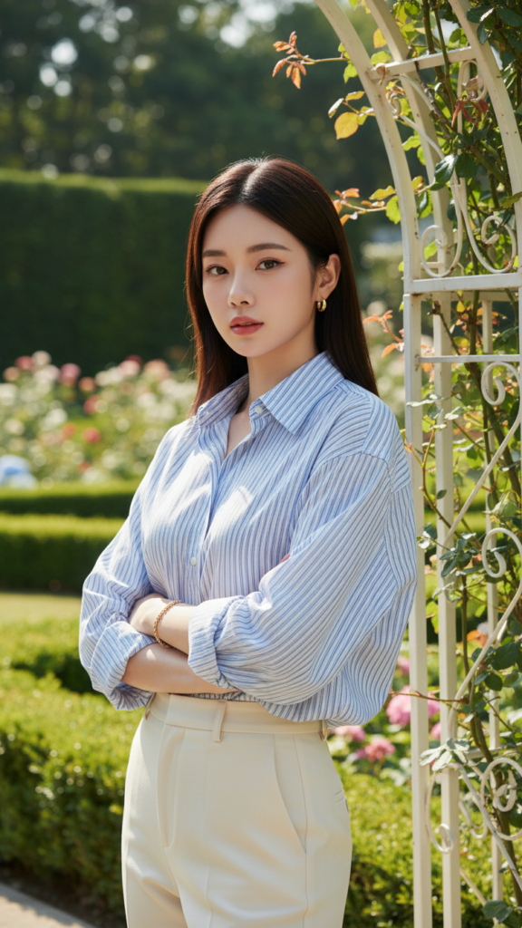 Chân dung thanh lịch của cô gái trẻ trong khung cảnh thiên nhiên tuyệt đẹp