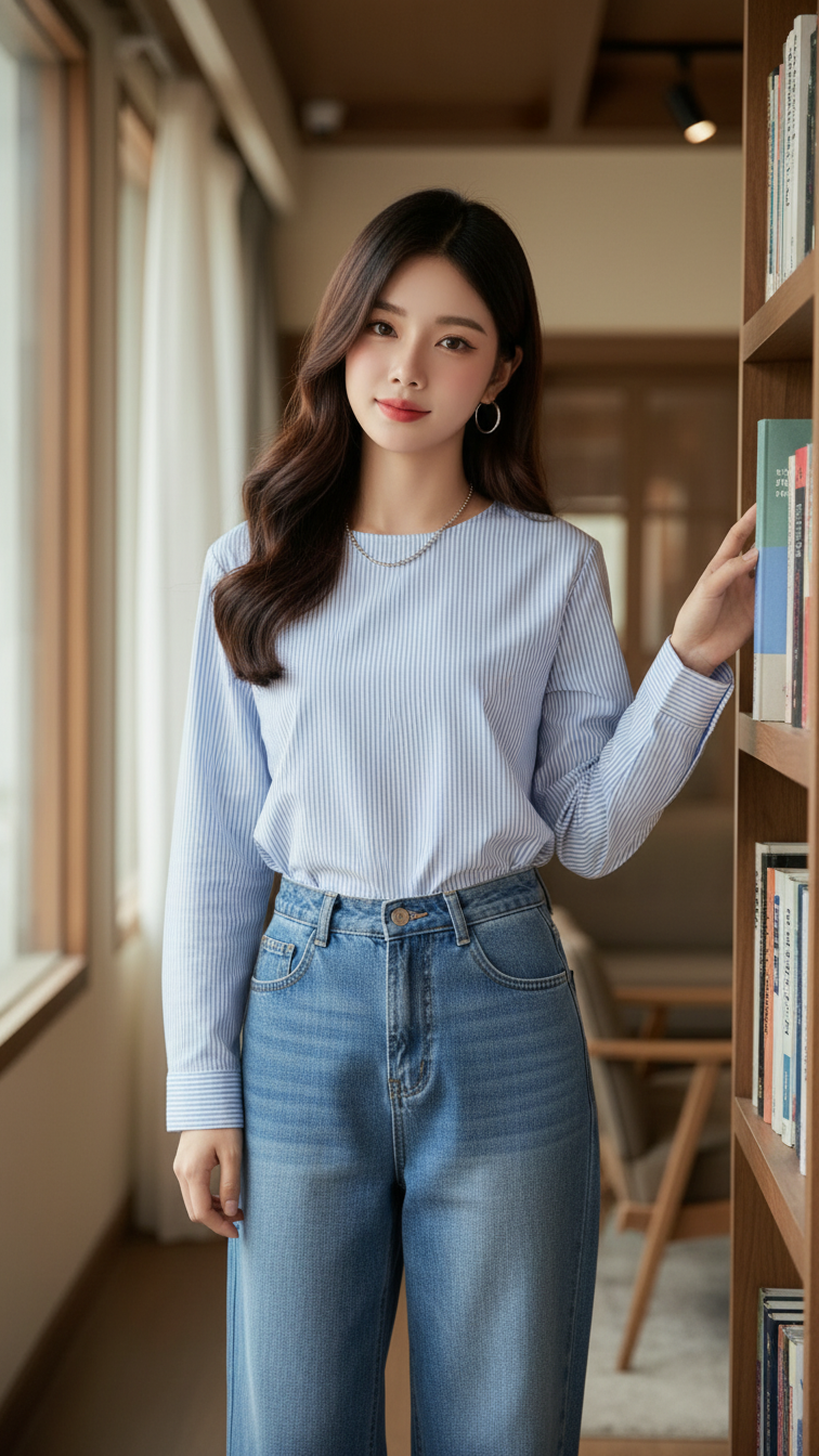 Chân dung cô gái trẻ thanh lịch trong không gian ấm cúng và ánh sáng tự nhiên