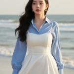 Chân dung cô gái trẻ trước biển với vẻ đẹp tự nhiên và sự tự tin