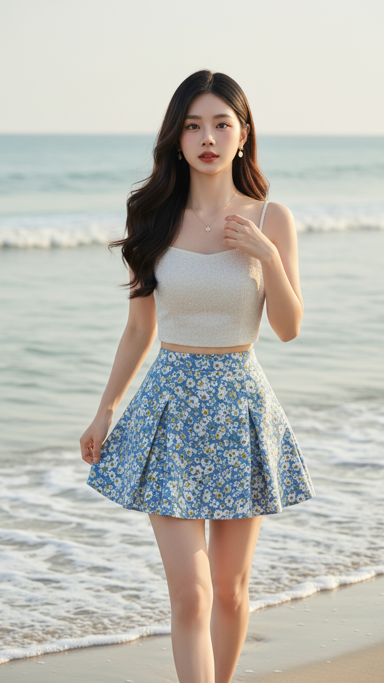 Khám phá vẻ đẹp thanh lịch của cô gái trẻ bên bờ biển lý tưởng