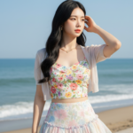 Chân dung cô gái trẻ bên bờ biển đầy sức sống và tự nhiên