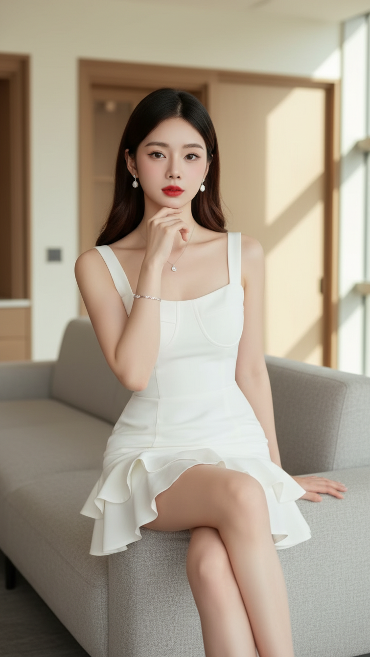 Bức chân dung tuyệt đẹp của cô gái trẻ tự tin và thanh lịch trong không gian hiện đại