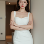 Chân dung cô gái trẻ với phong cách thanh lịch và tự tin trong không gian hiện đại