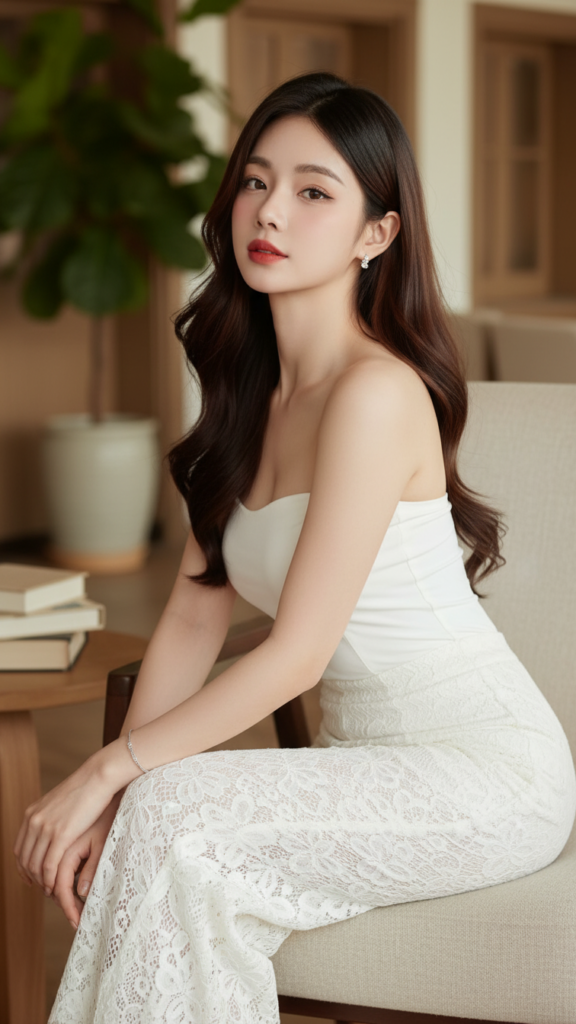 Chân dung thanh lịch của cô gái trẻ với phong cách tự nhiên và tinh tế