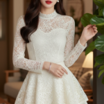 Chân dung thanh lịch của cô gái châu Á xinh đẹp trong không gian homestay ấm cúng