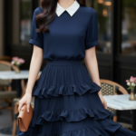 Chân dung thanh lịch của cô gái 18-25 tuổi trong không gian café sang trọng